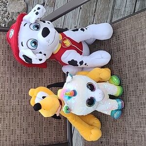 Marshall Paw‎ Patrol Plush Toy Goofy DIsney Plush TY Sequins Pixy BUNDLE KIDS